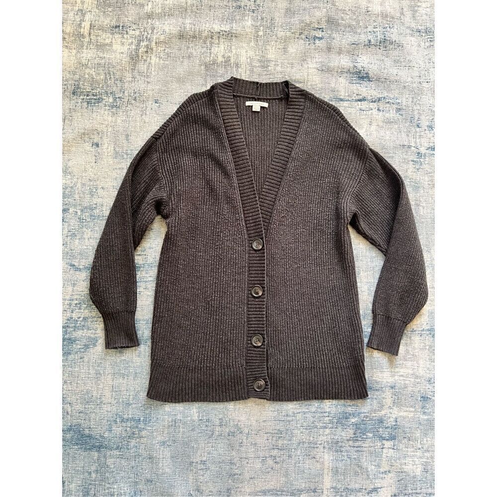 American Eagle Dark Charcoal Gray Oversized Knit Cardigan Women's Small